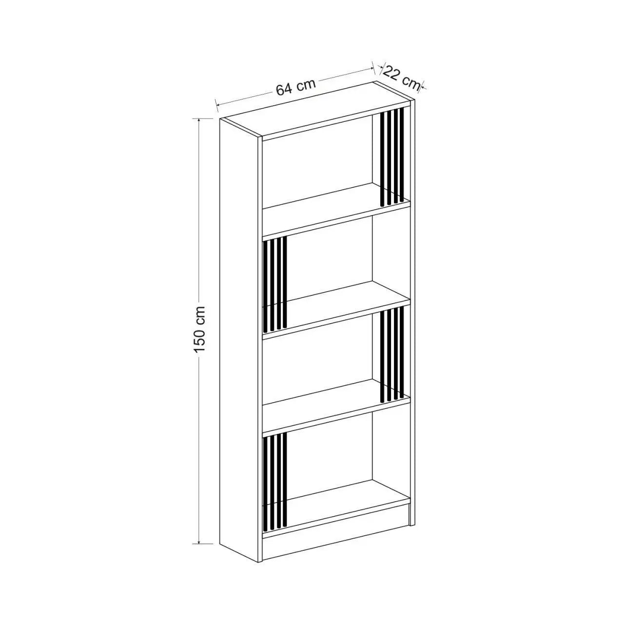 Homelante Negro Large Bookcase
