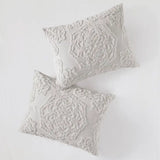 Tufted Medallion Comforter/Duvet Cover Mini Set, Grey