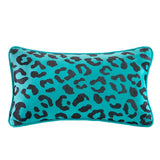 Leopard Damask 4-Piece Comforter Set, Teal Blue