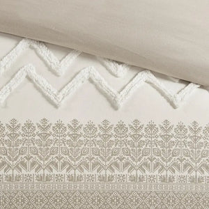 Tufted 3-Piece Comforter or Duvet Cover Set, Taupe