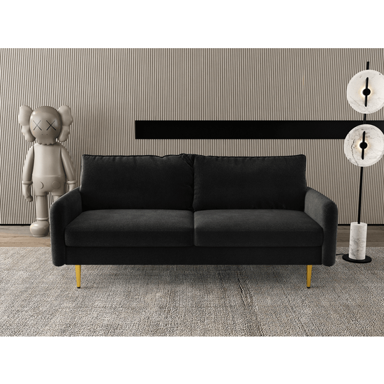 Round Arm Velvet Upholstery Sofa 68.9
