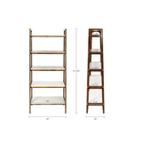 Wood White-Top Bookcase Display Shelf, Pecan (LTL)