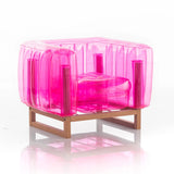 Crystal Pink Wood and TPU Design Armchair