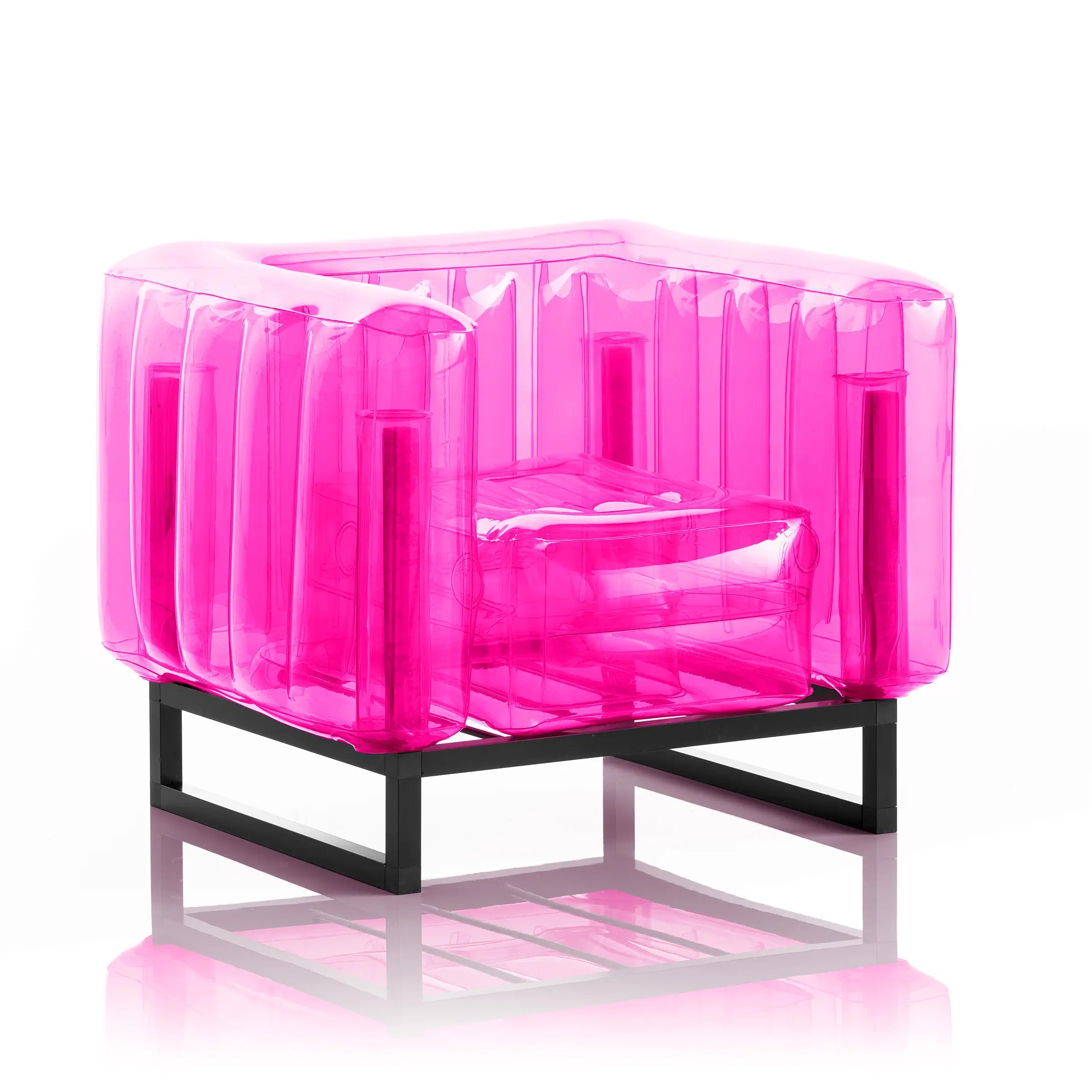 Crystal Pink Aluminum and TPU Design Armchair