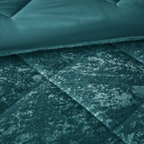 Crushed Velvet 4-Piece Comforter or Duvet Cover Set, Teal