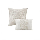 Embroidered Floral 8-Piece Comforter Set, Beige