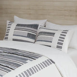 Cotton Percale Fringed Comforter/Duvet Cover Set, Navy