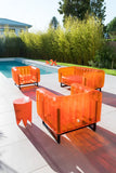 EKO Sofa in Aluminum and TPU Crystal Orange