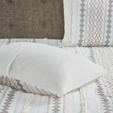 Microfiber Chenille Trim 5-Piece Comforter Set, White