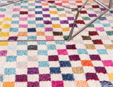 Modern Checkered Palm Bay Chromatic Rug