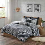 Boho Geo 7-Piece Comforter, Duvet Cover, Coverlet Set, Black