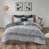 Boho Geo 7-Piece Comforter, Duvet Cover, Coverlet Set, Black