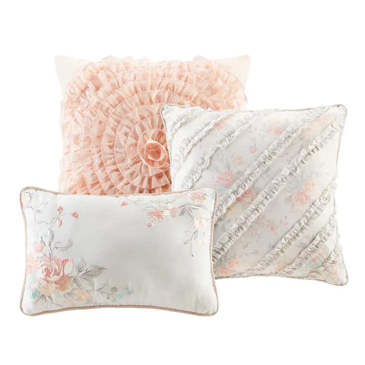 Pink Floral Cottage Comforter Set