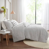 Plush Clip Textured Comforter/Duvet Cover, Gray