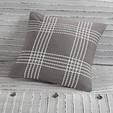 Grey Clipped Comforter/Duvet Cover Set w Removable Insert