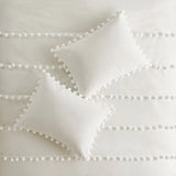 Pom-Pom Trims 3-Piece Comforter or Duvet Cover Set, Ivory
