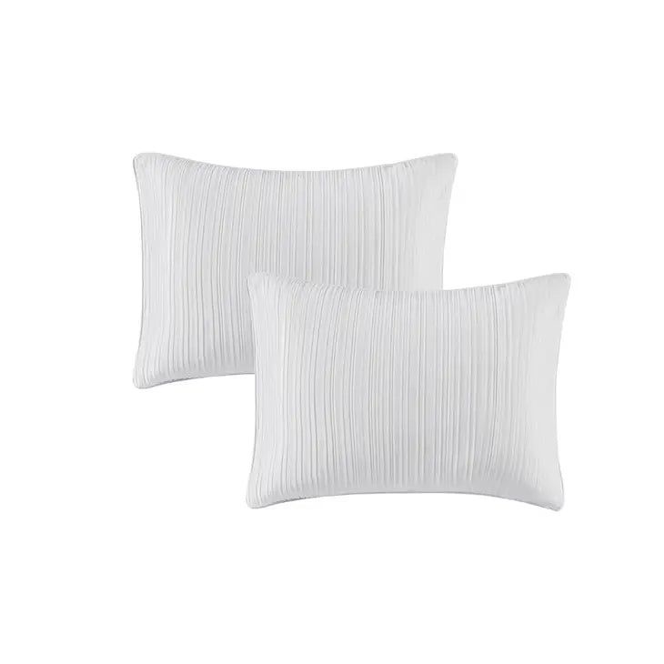 Oversize Crinkle Velvet 5-Piece Comforter Set, Ivory