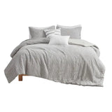 Plush Clip Textured Comforter/Duvet Cover, Gray