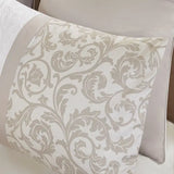 Embroidered Floral 8-Piece Comforter Set, Beige
