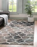 Geometric Rounded Trellis Frieze Rug (Large Rectangular)