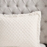 Embossed Sherpa Faux Mink Comforter Mini Set, Ivory