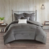 Raw Edge Ribbon 8-Piece Comforter Set, Grey