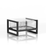 Design coffee table in aluminum and TPU transparent