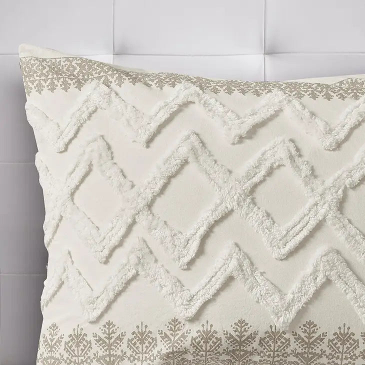 Tufted 3-Piece Comforter or Duvet Cover Set, Taupe