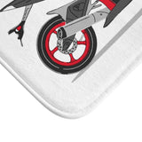 Red Motorcycle Bath Mat
