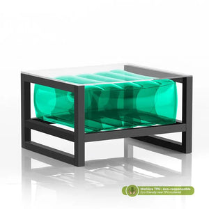 Crystal Green Aluminum and TPU Design Coffee Table