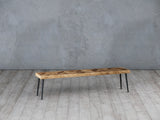 Mindful Living Solid Mango Wood Dining Table with Solid Iron