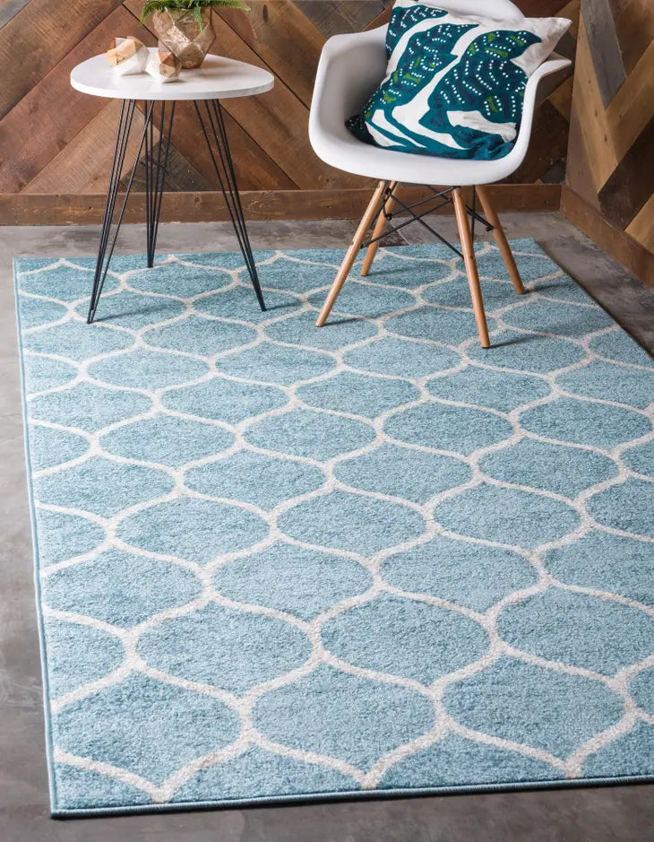 Geometric Rounded Trellis Frieze Rug (Large Rectangular)