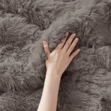 Shaggy Fur 3-Piece Comforter or Duvet Cover Set, Grey