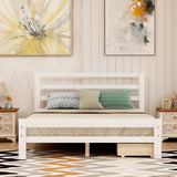 Wood Platform Bed With Two Drawers - Full