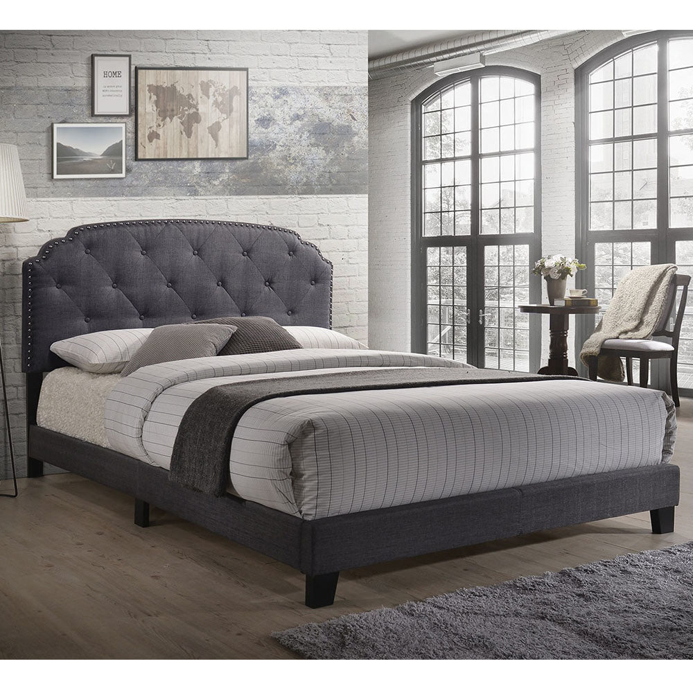 Tradilla Queen Bed in Gray Fabric