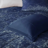 Crushed Velvet 4-Piece Comforter or Duvet Cover Set, Blue
