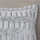Long Faux Fur Comforter Mini Set, Grey