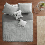 Metallic Comforter/Duvet Cover Set, Grey