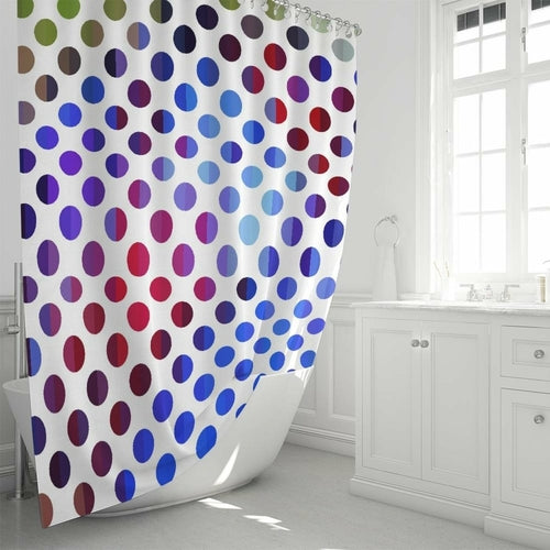 Decorative Shower Curtain - Polka Dot Fusion Style Curtain 72x72 inch