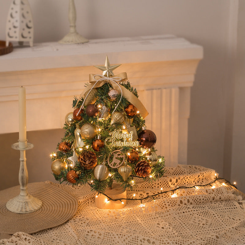 Tabletop Christmas Tree Small Mini Christmas Tree for Table Top - Artificial Snow Flocked with Xmas Ornaments