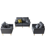 3 Piece Living Room Set with 1 Two Seat Sofa And 2 Armchair, 4 Throw Pillows