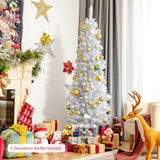 6 Feet Unlit Artificial Christmas Tree with Metal Stand