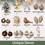 2ft Mini Christmas Tree with Light Tabletop Woodland Christmas Decoration with Flocked Snow