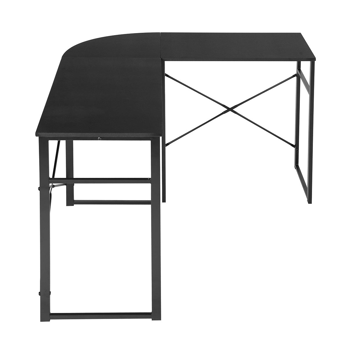 L-Shape Desk, Corner Desk, foldable, black