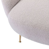 Modern Comfy Leisure Accent Chair Teddy Short Plush Particle Velvet Armchair with Ottoman for Living Room