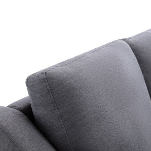 Upholstery Sleeper Sectional Sofa with Double Storage Spaces 2 Tossing Cushions - Grey