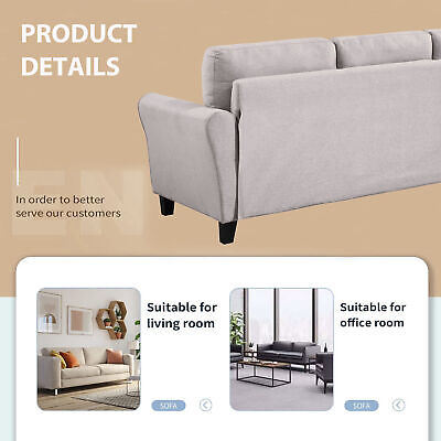 Modern Living Room Sofa Set Linen Upholstered Couch Furniture for Home or Office