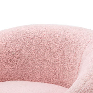 Modern Comfy Leisure Accent Chair Teddy Short Plush Particle Velvet Armchair with Ottoman for Living Room