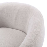 Modern Comfy Leisure Accent Chair Teddy Short Plush Particle Velvet Armchair with Ottoman for Living Room