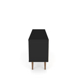 Manhattan Comfort Liberty 53.14" Mid-Century Modern TV Stand with 5 Shelves and 1 Door in Black